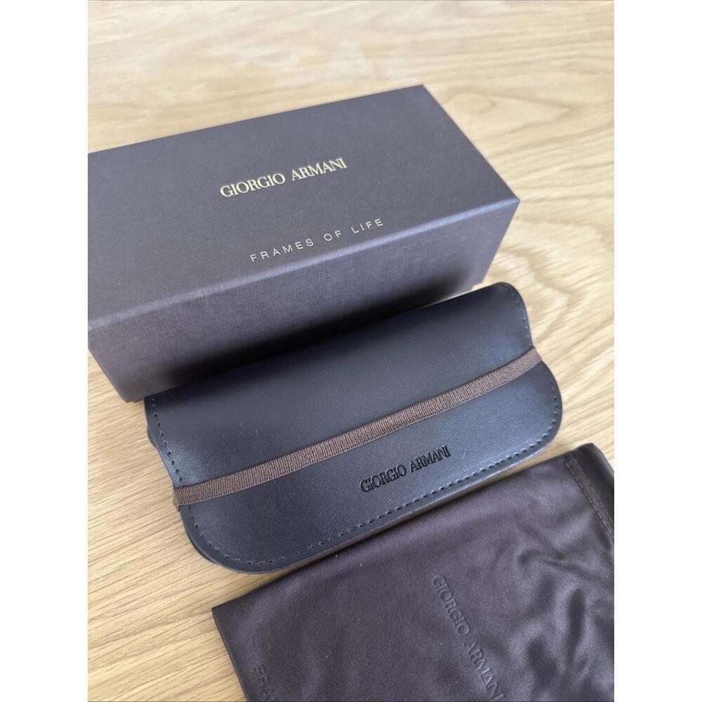 Giorgio Armani Glasses Case, Brown, Eyeglasses Frames Pouch Eyewear Designer - Picture 2 of 6